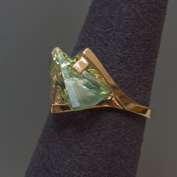Neon-Lens Spinel Ring | 14 k Gold | Strellman's, c. 1960s - Picture 8 of 17